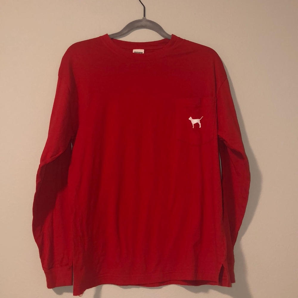 PINK long sleeve cotton tee